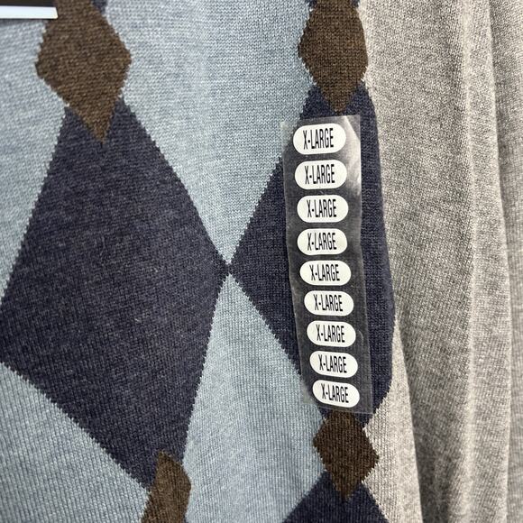 Geoffrey Beene Mens Pullover Argyle Sweater Size XL Pullover Preppy Cotton New - Picture 3 of 10